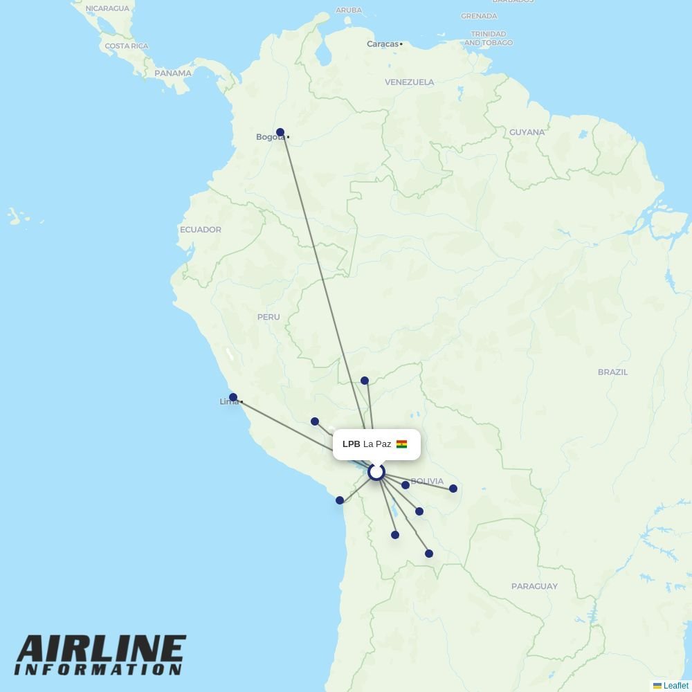 BoA routes from LPB