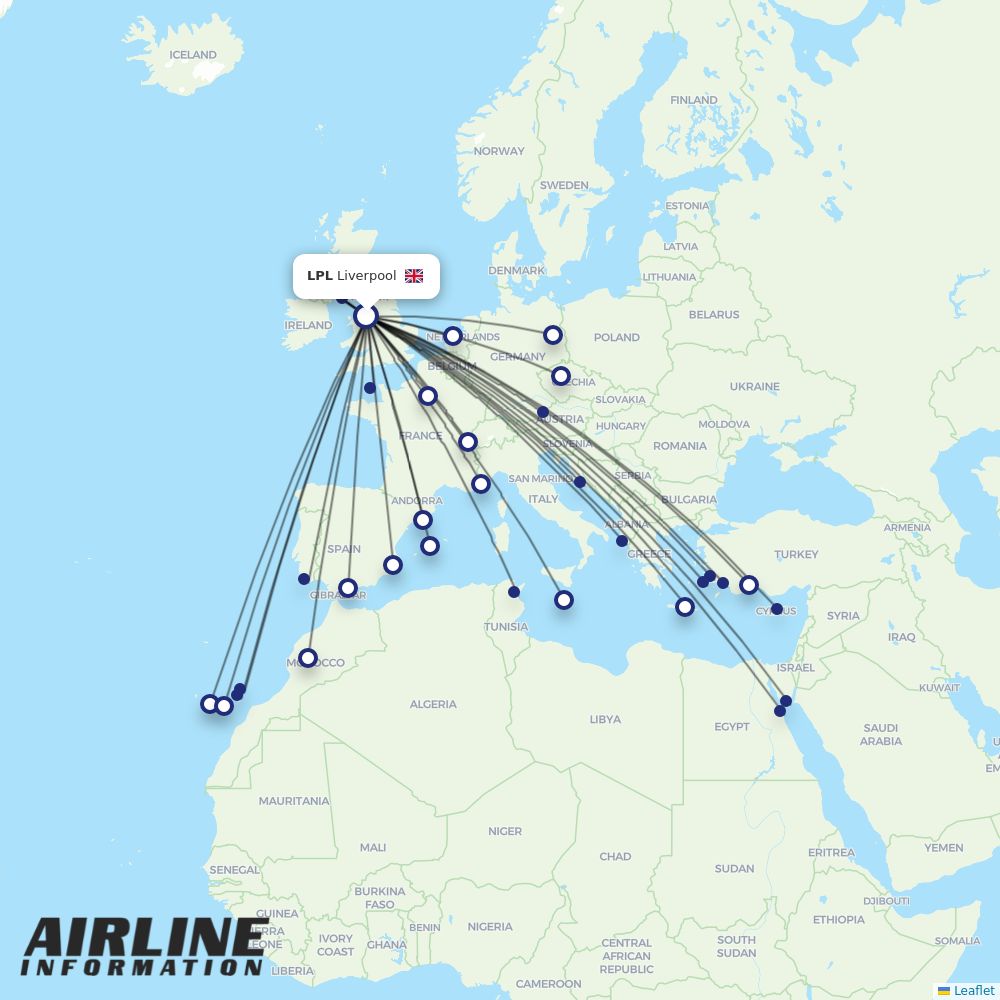 easyJet routes from LPL