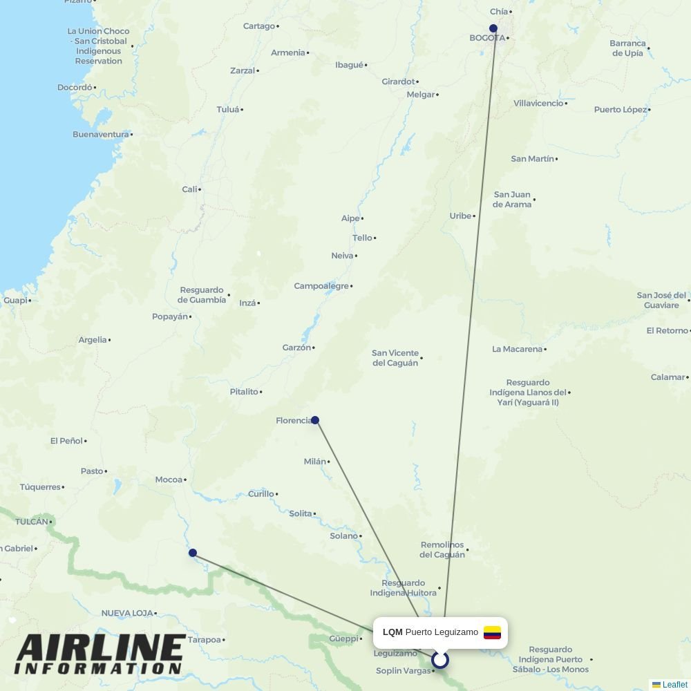SATENA routes from LQM