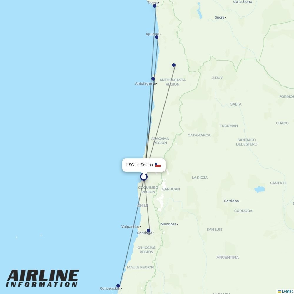 JetSMART routes from LSC