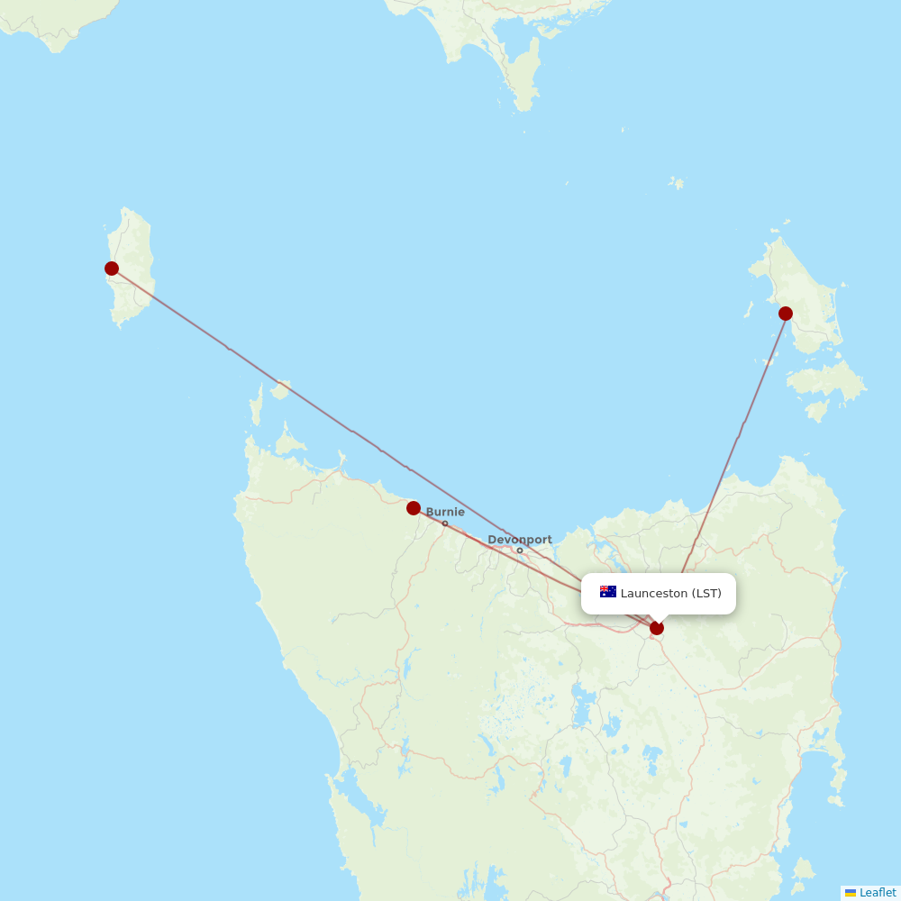 Sharp Airlines at LST route map