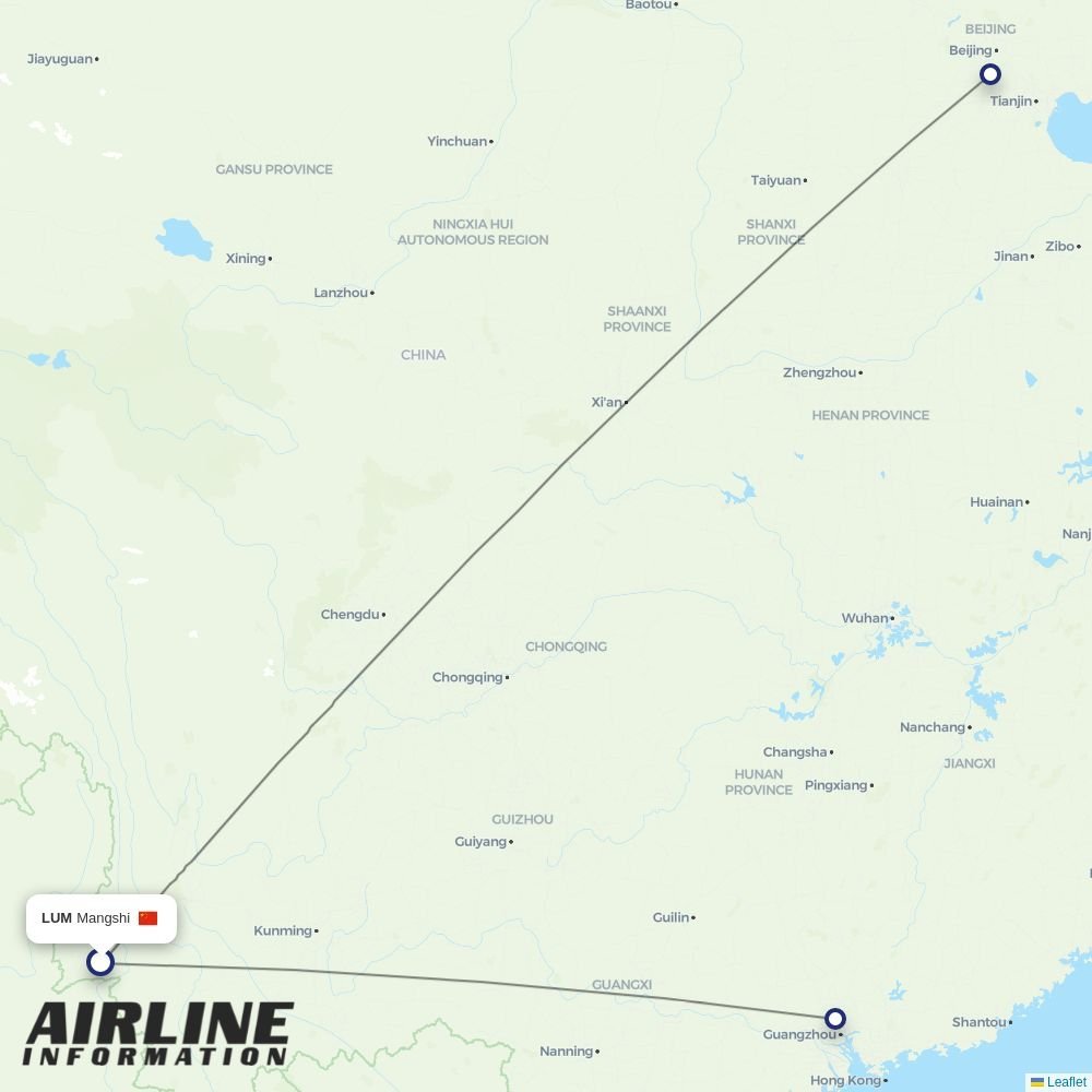China Southern routes from LUM