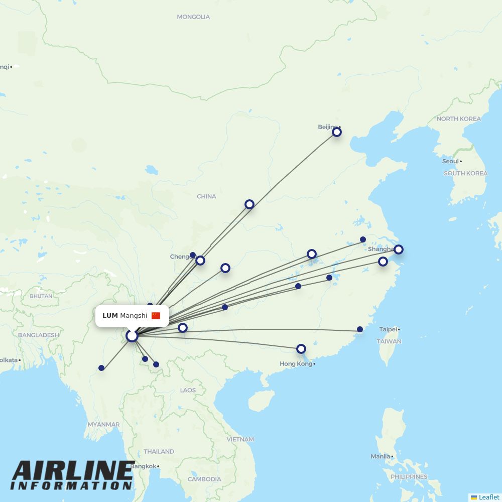 China Eastern routes from LUM