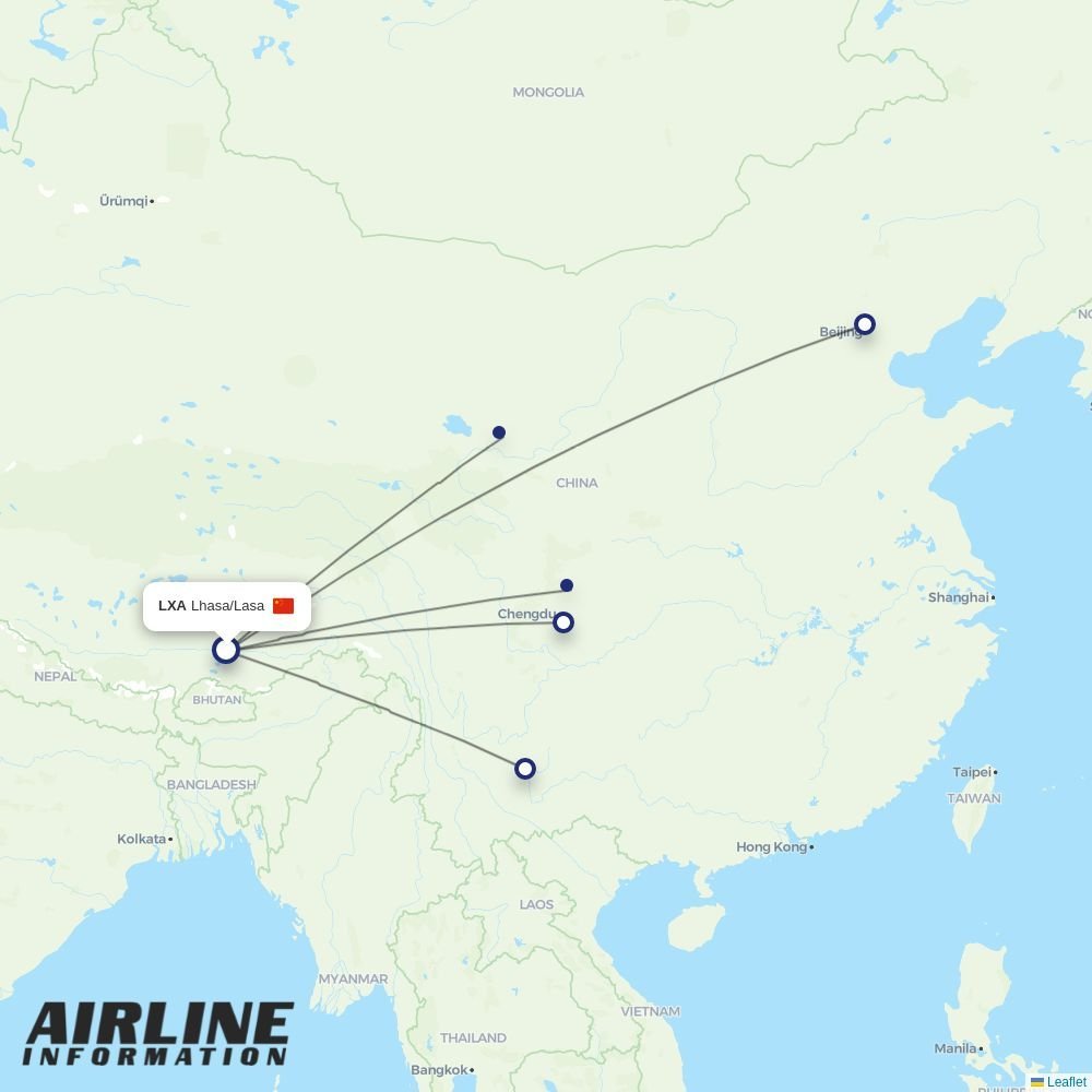 Lucky Air routes from LXA
