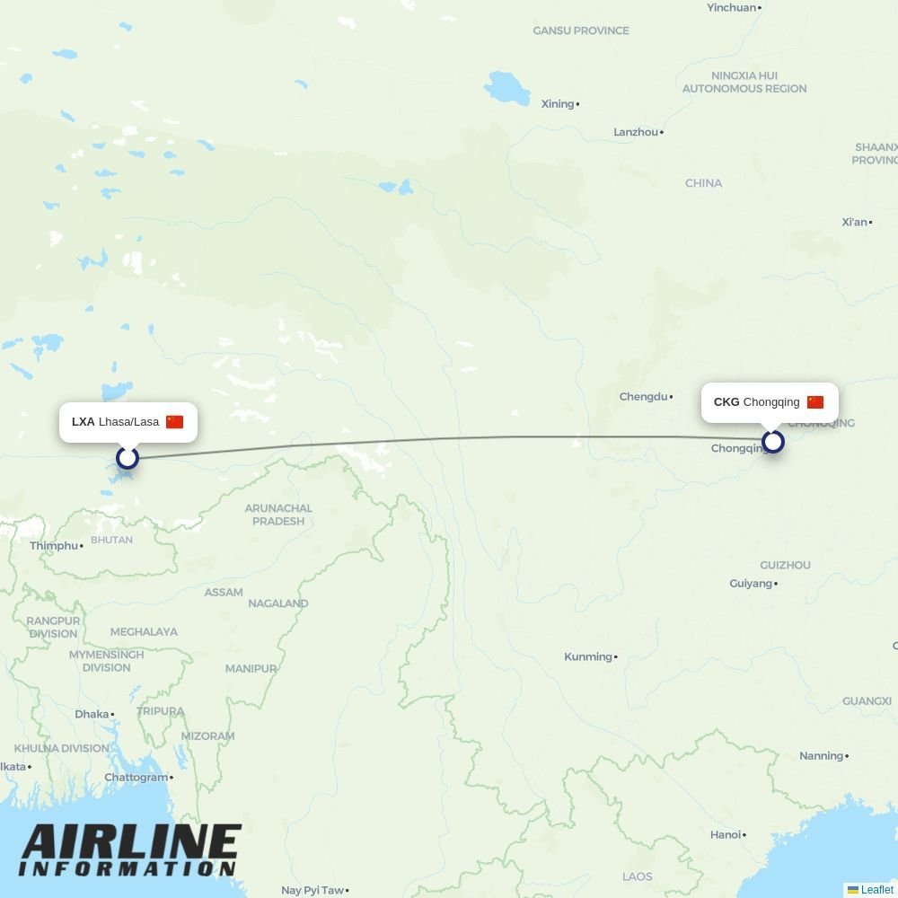 China Southern routes from LXA
