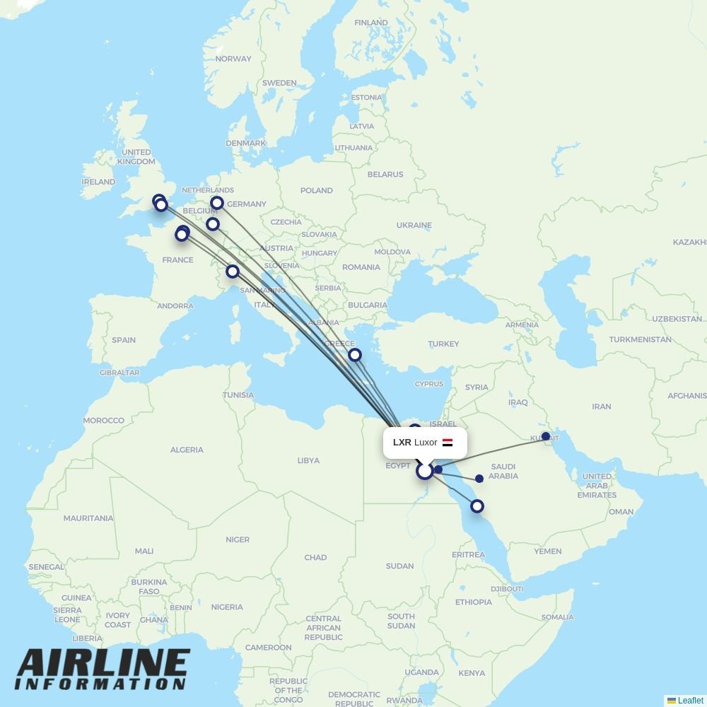 easyJet routes from LXR