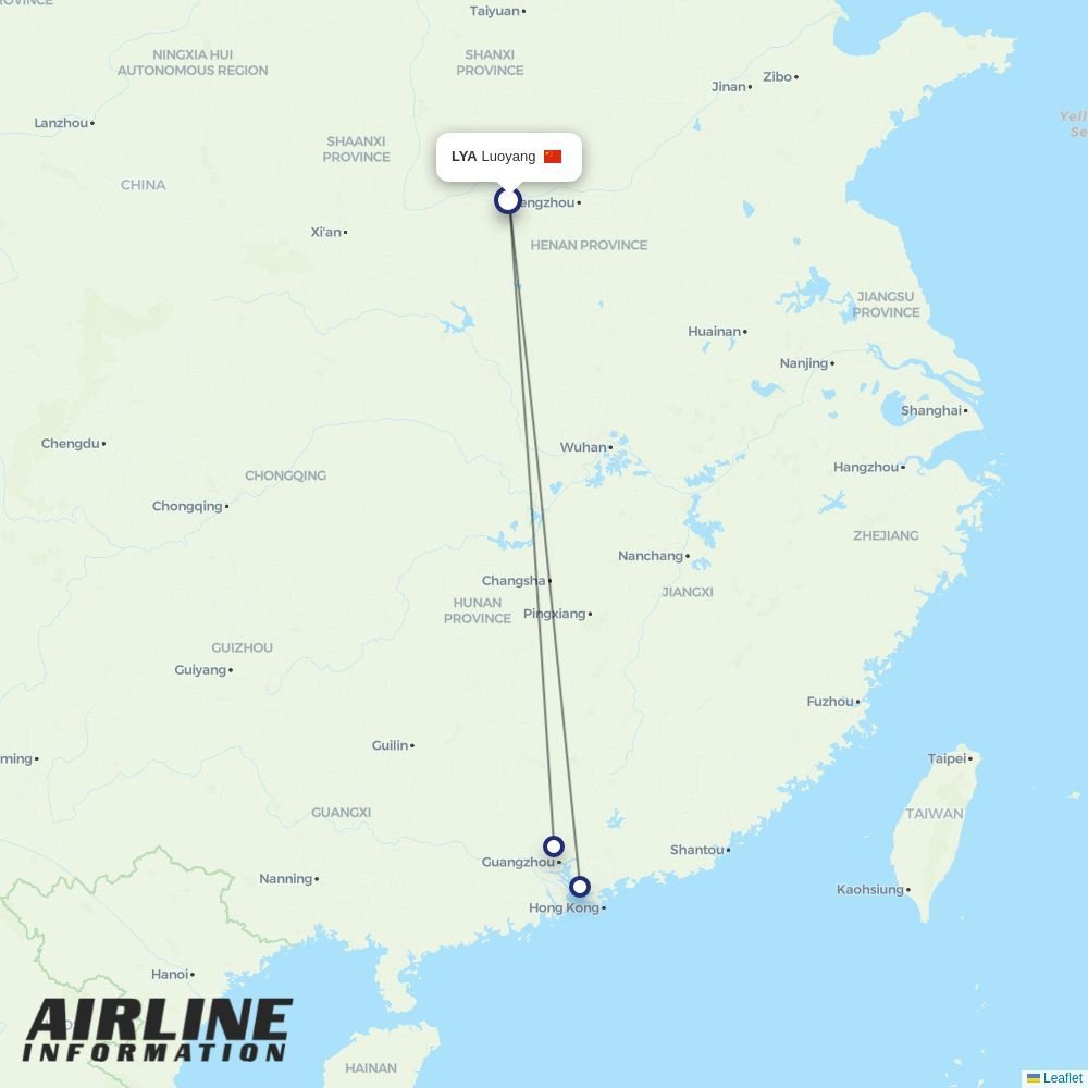 China Southern routes from LYA