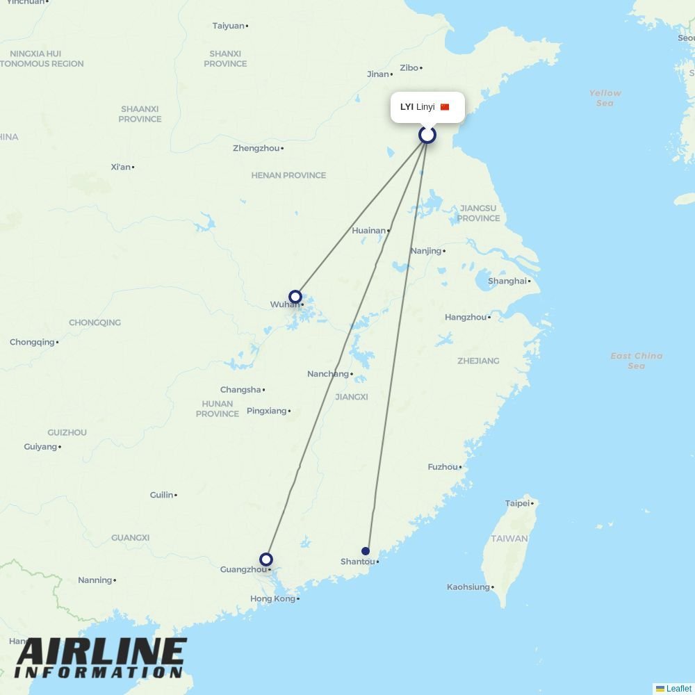 China Southern routes from LYI