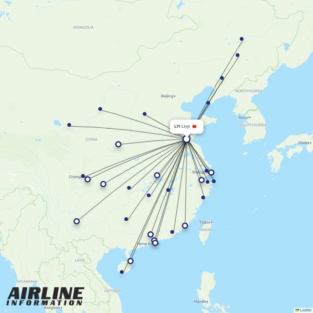 Loong Air routes from LYI