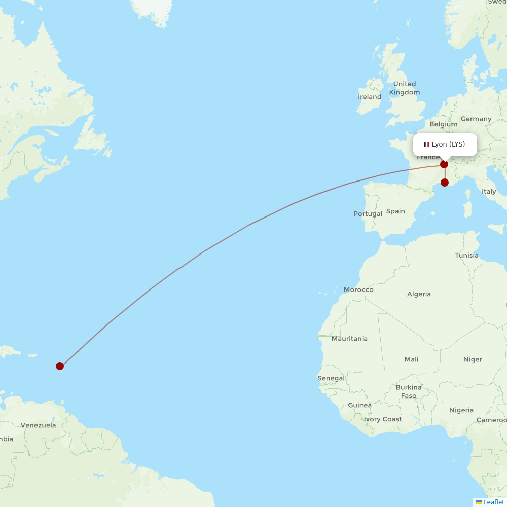 Corsair at LYS route map