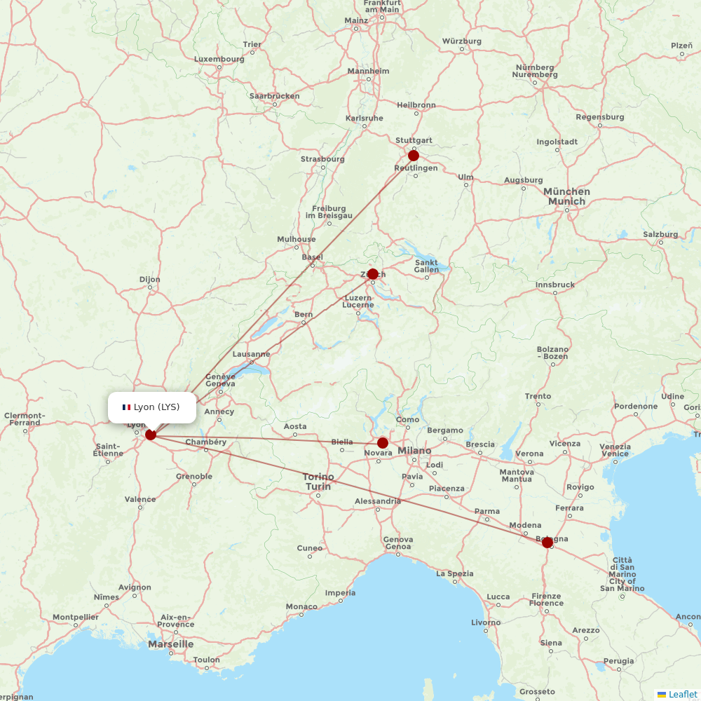 Transcarga at LYS route map