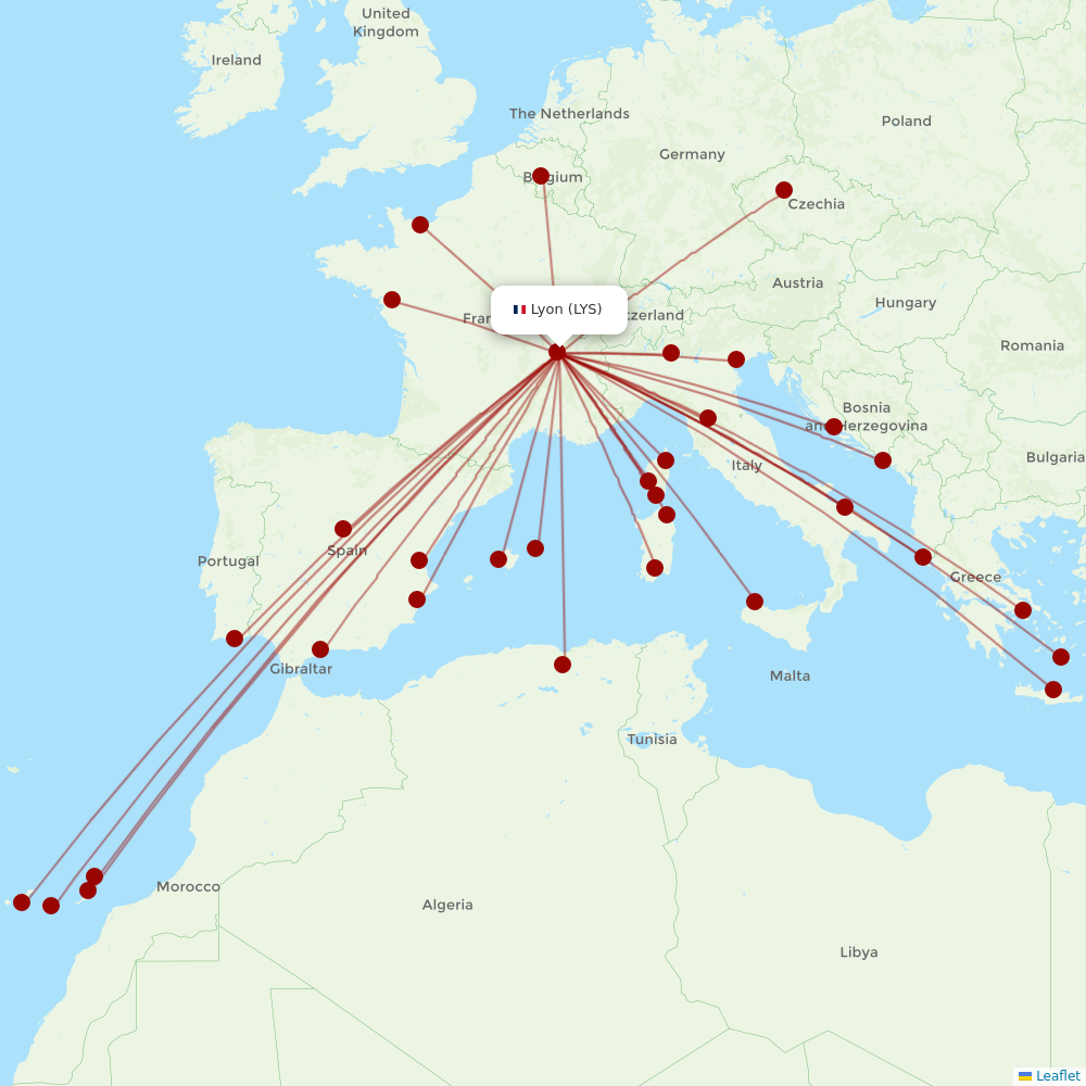 Volotea at LYS route map