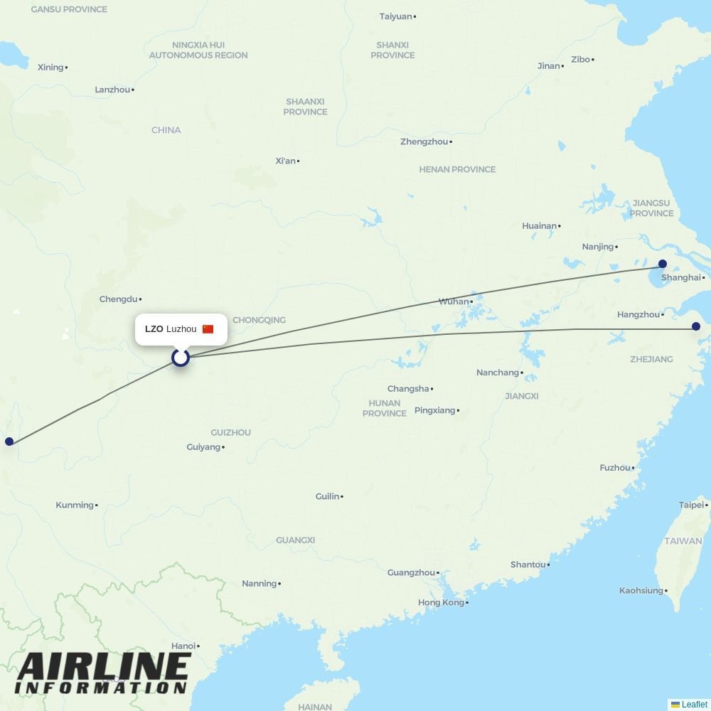 Loong Air routes from LZO
