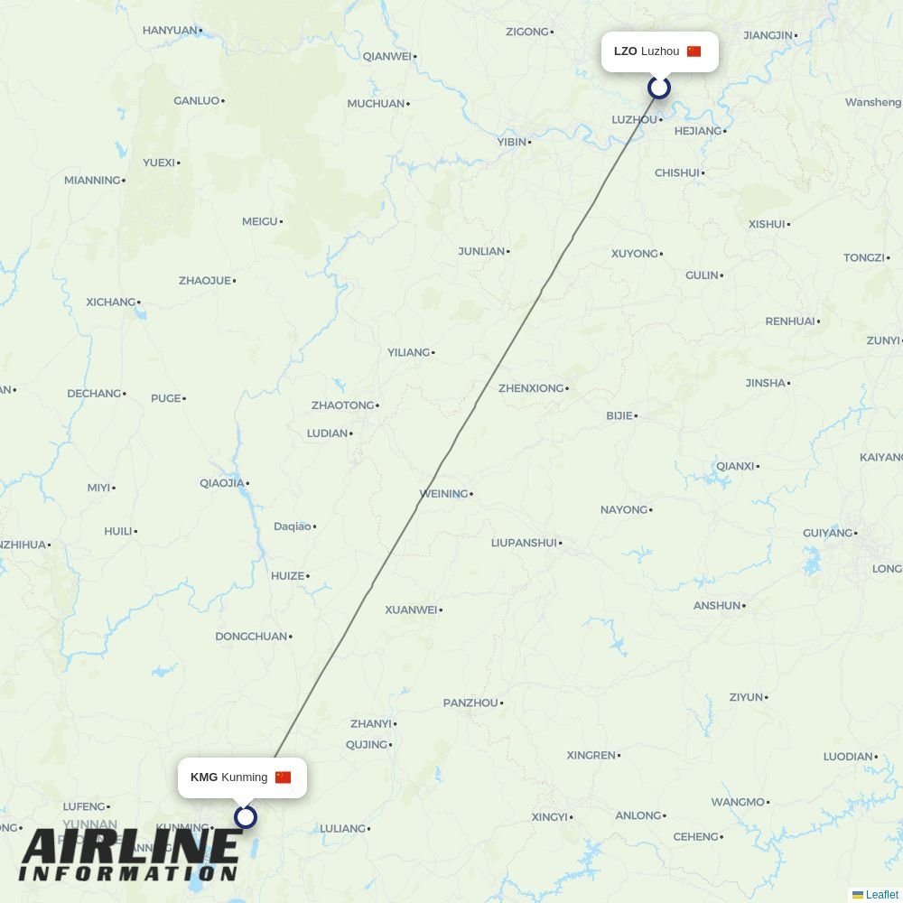 China Eastern routes from LZO