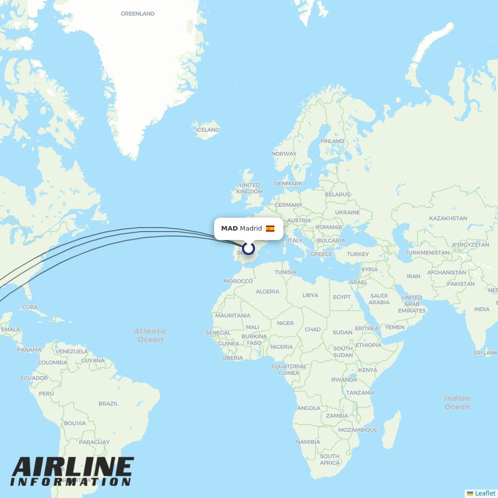 Aeromexico routes from MAD