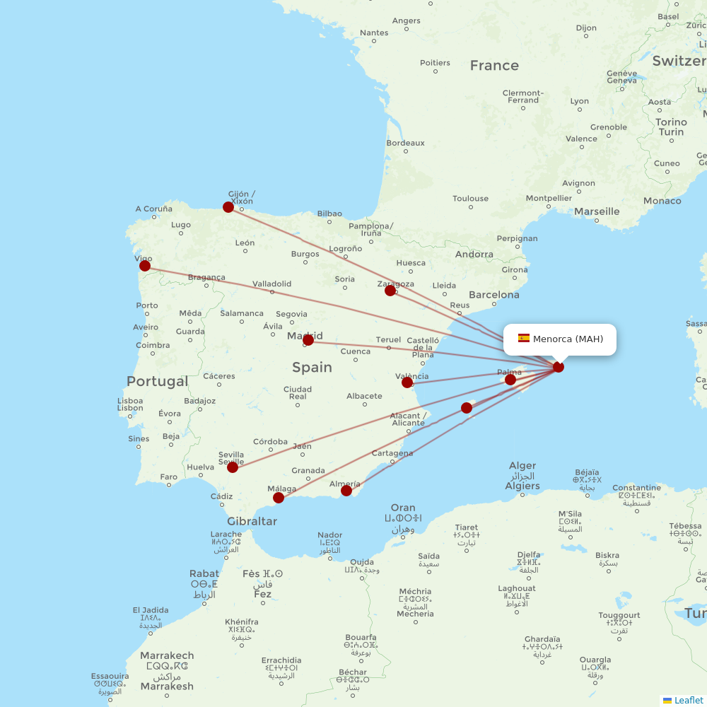 Iberia at MAH route map