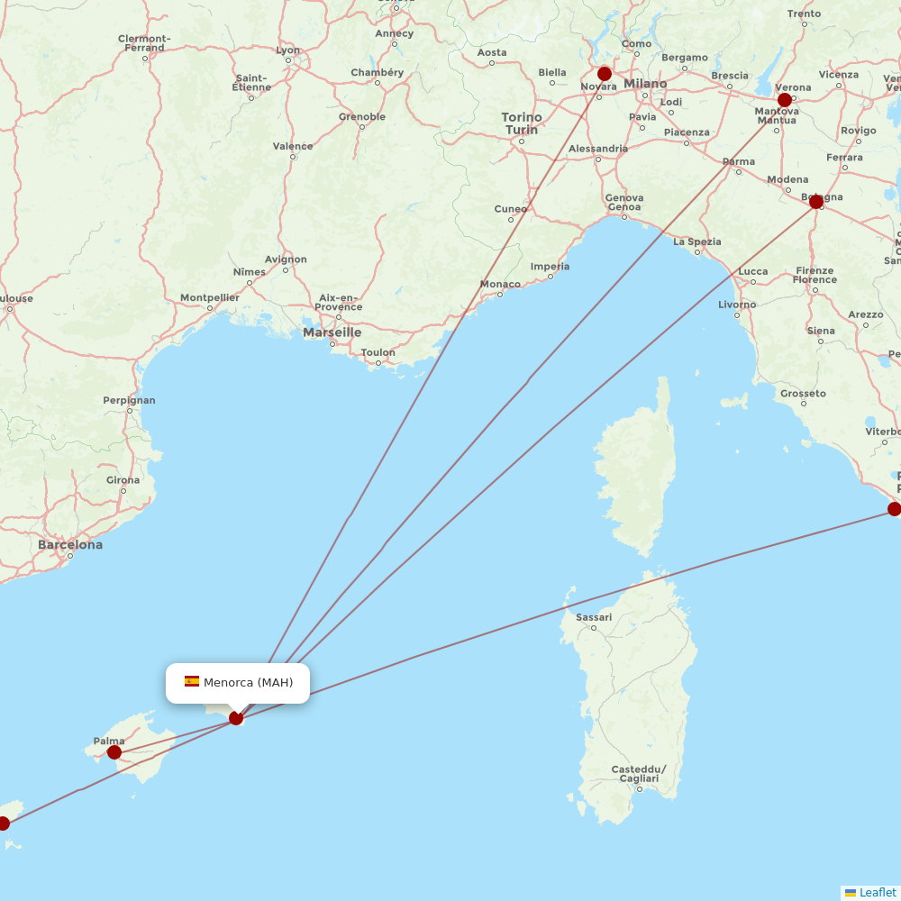 Neos at MAH route map