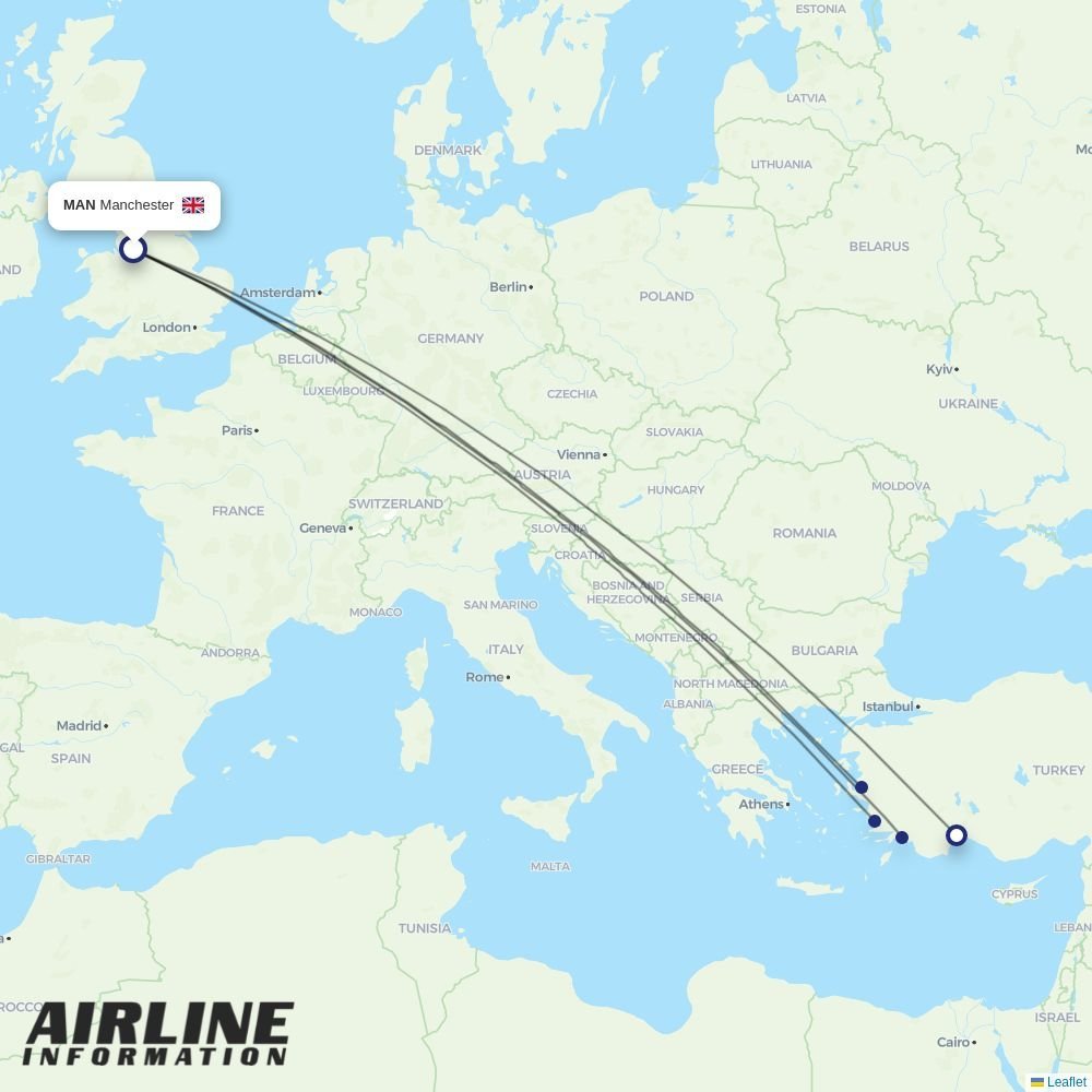 SunExpress routes from MAN