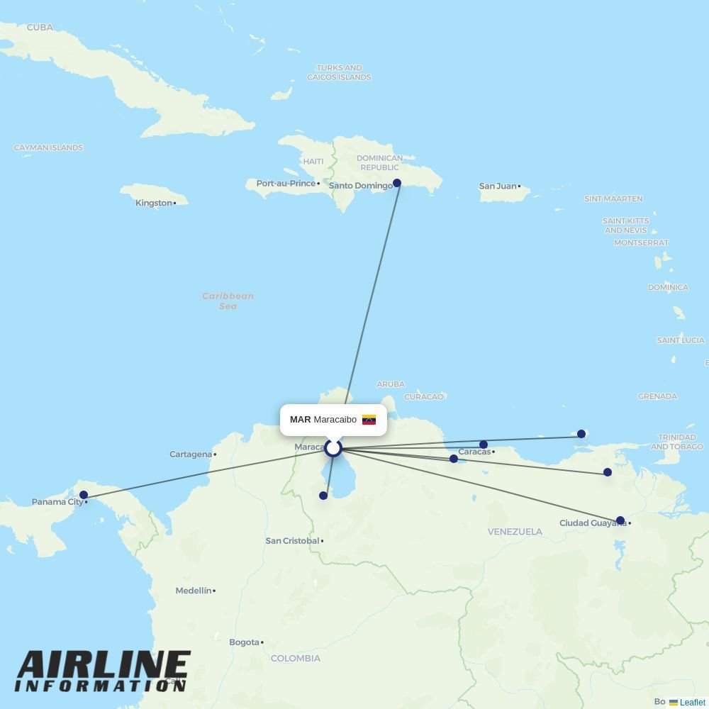 Conviasa routes from MAR