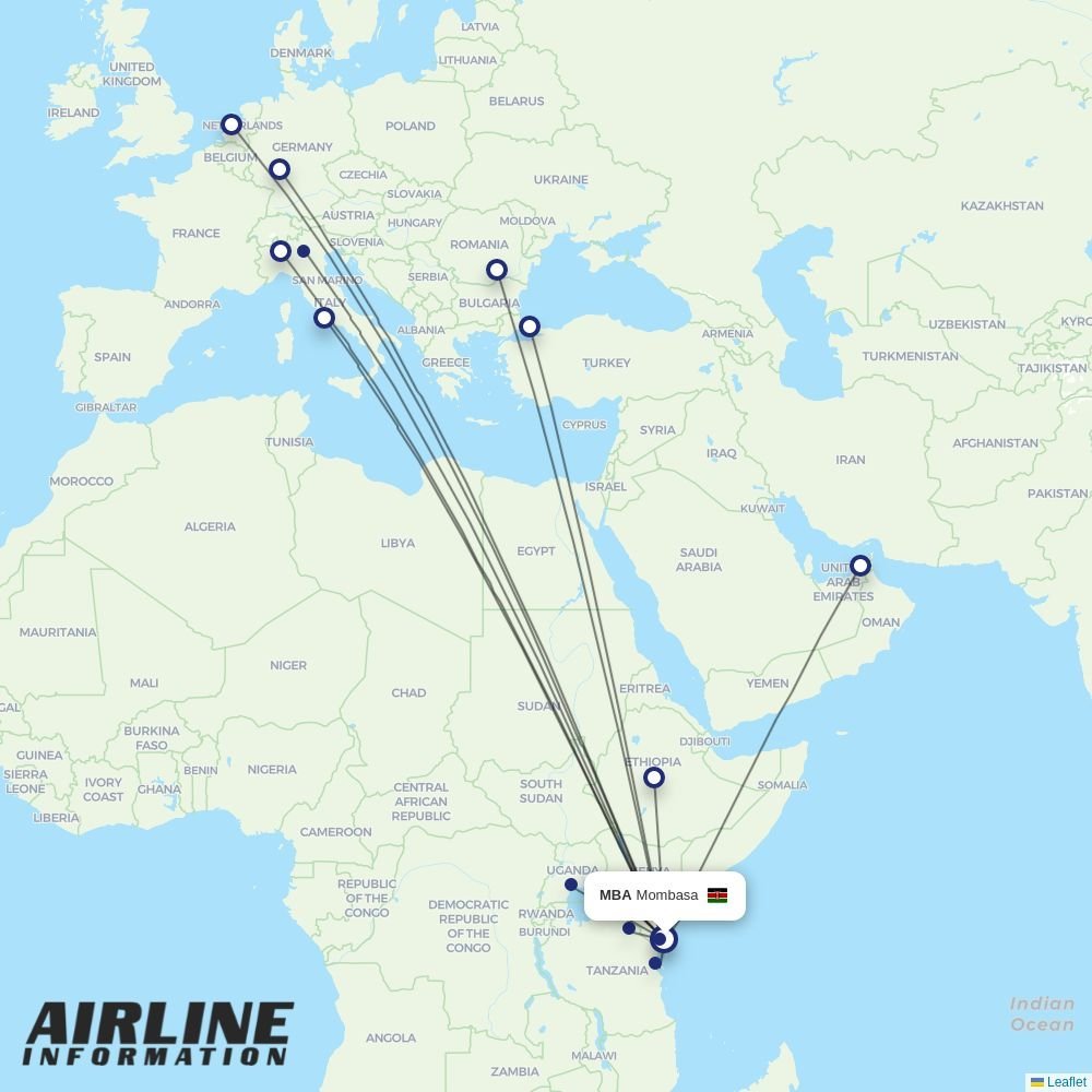 Neos routes from MBA