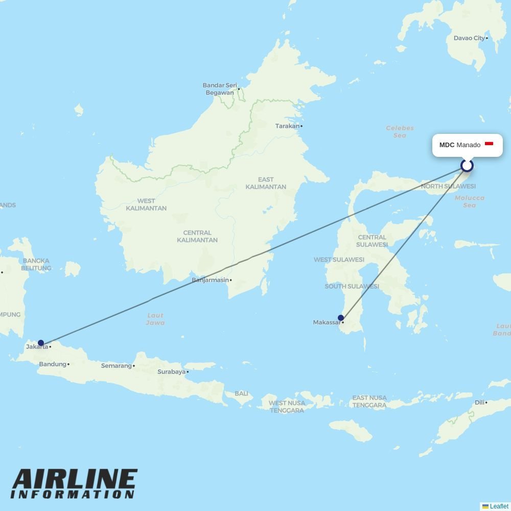 Batik Air routes from MDC