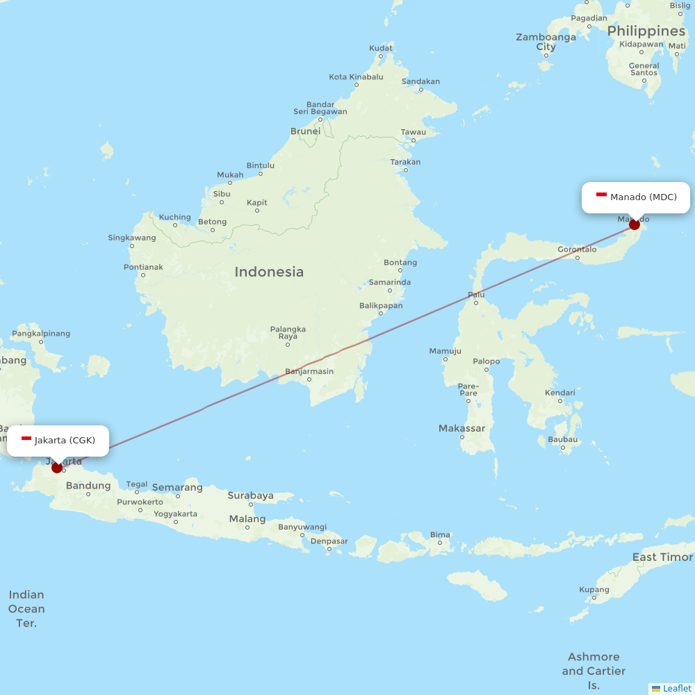 Batik Air at MDC route map