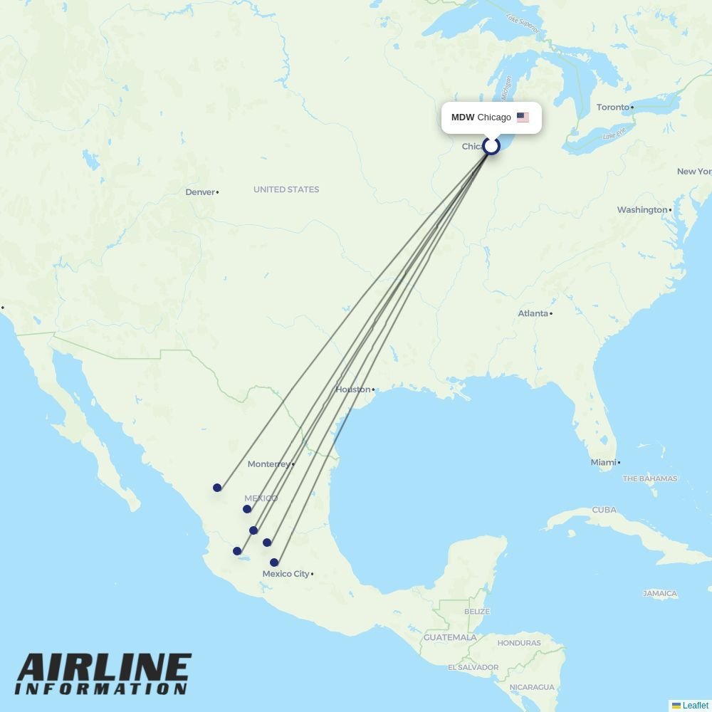 Volaris routes from MDW