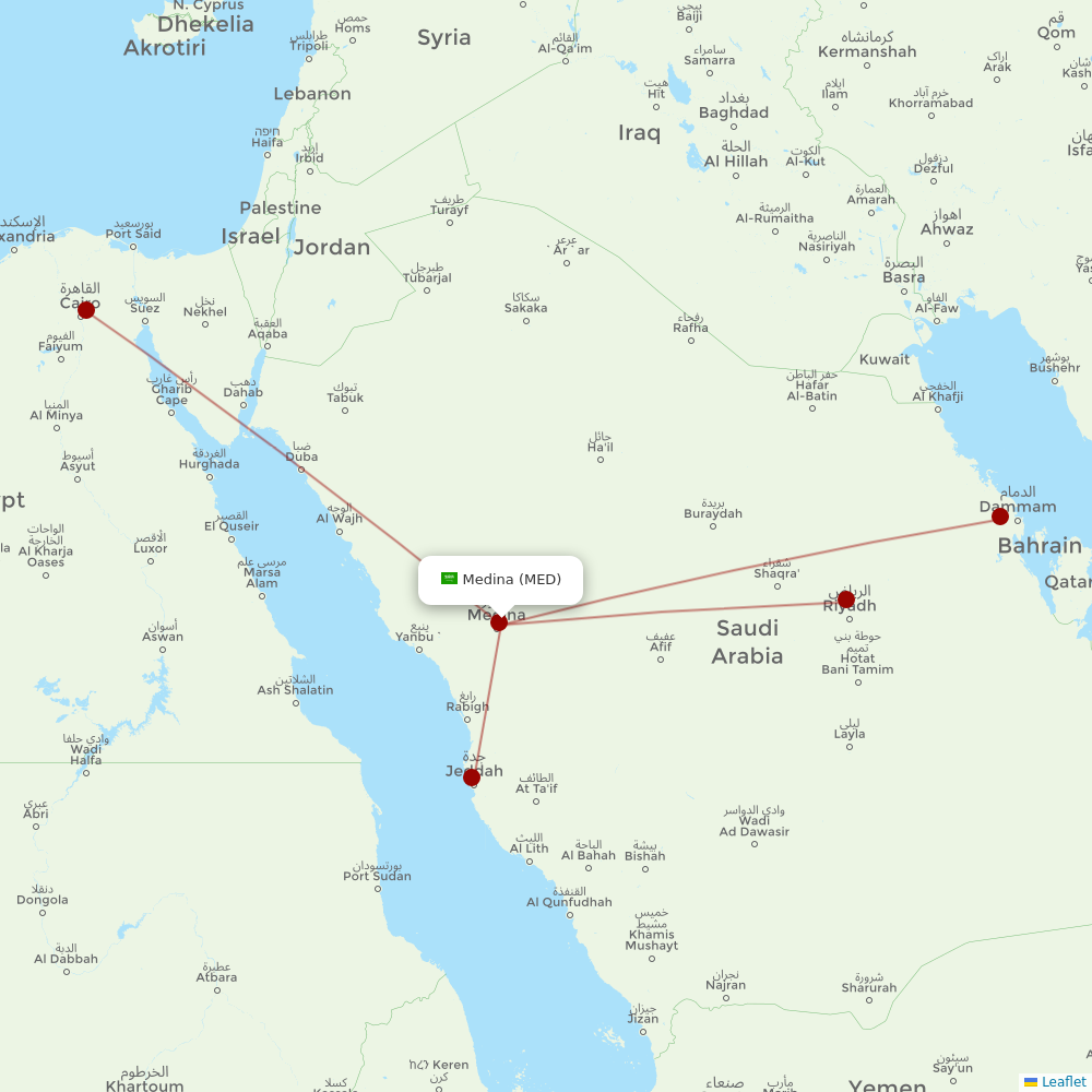 Flynas at MED route map