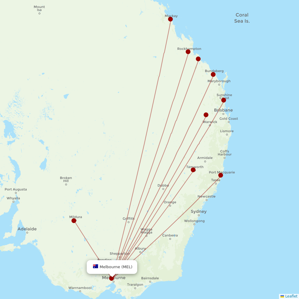 Air Berlin at MEL route map