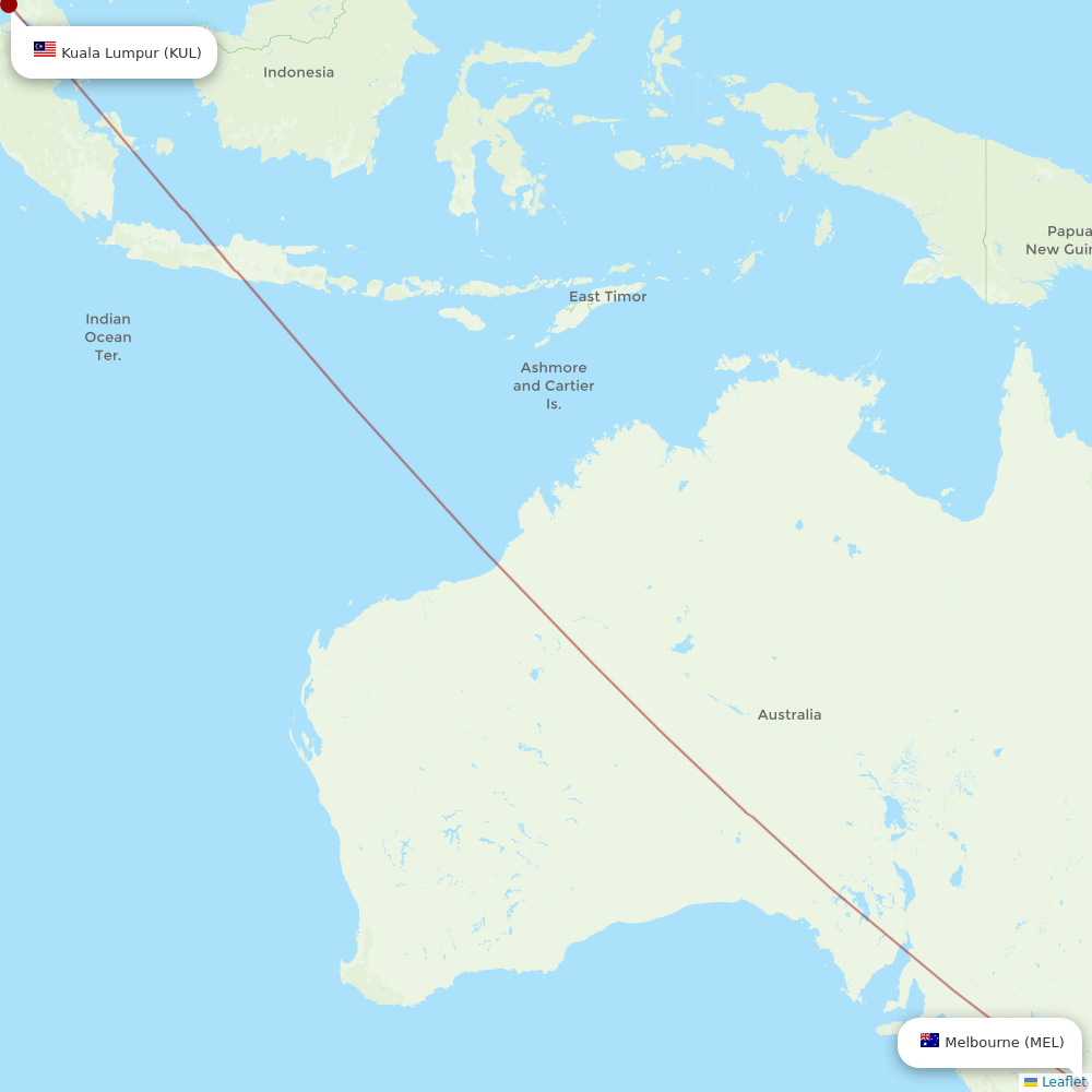 AirAsia X at MEL route map