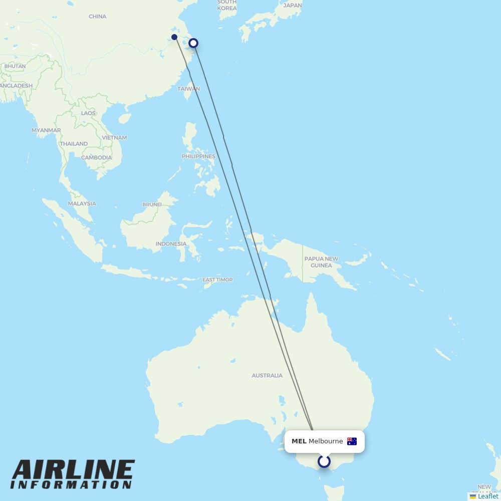China Eastern routes from MEL