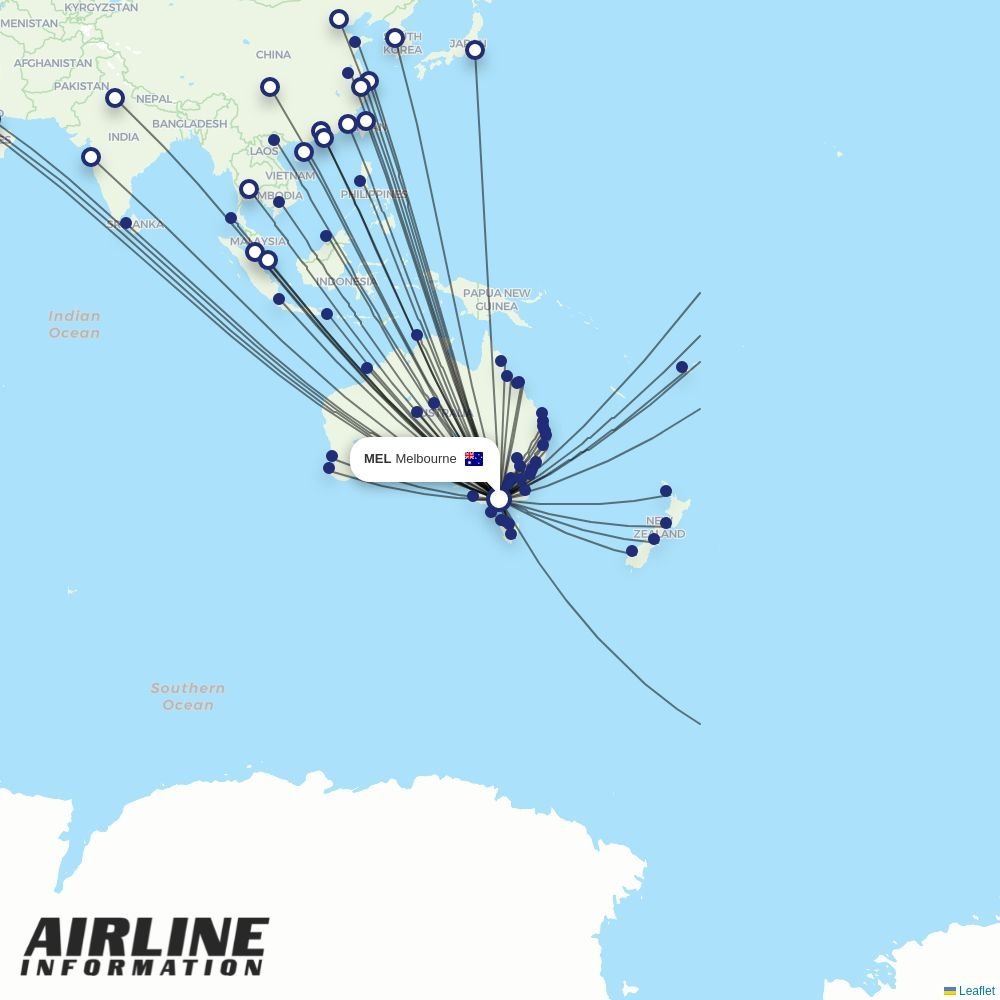 SriLankan Airlines routes from MEL