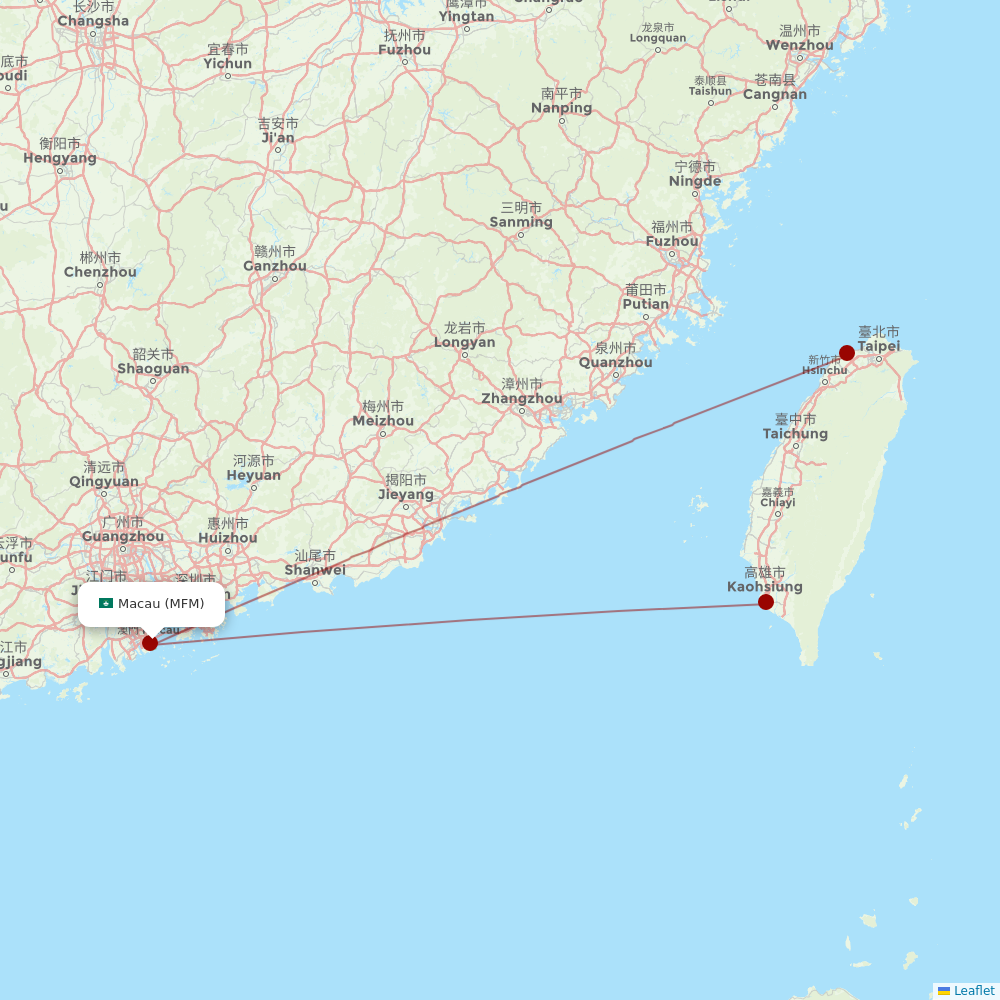 EVA Air at MFM route map