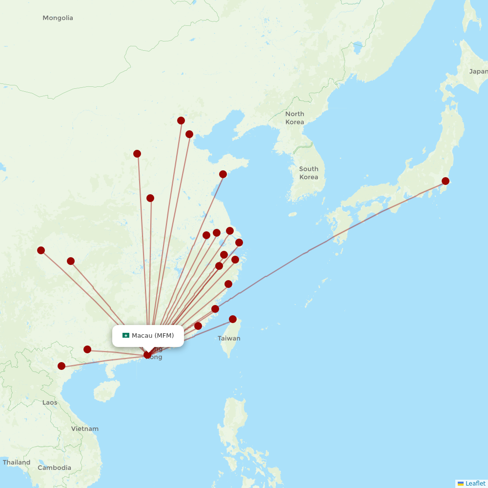 Air Macau at MFM route map
