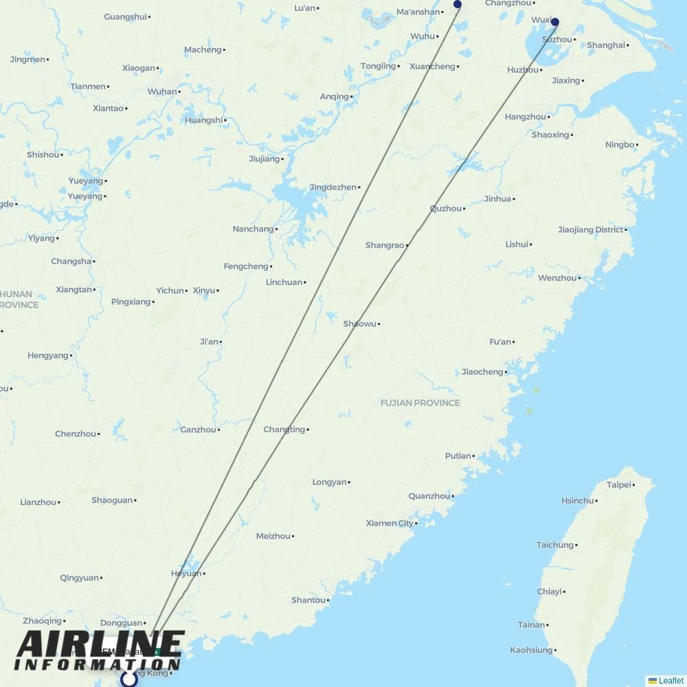 Shenzhen Airlines routes from MFM