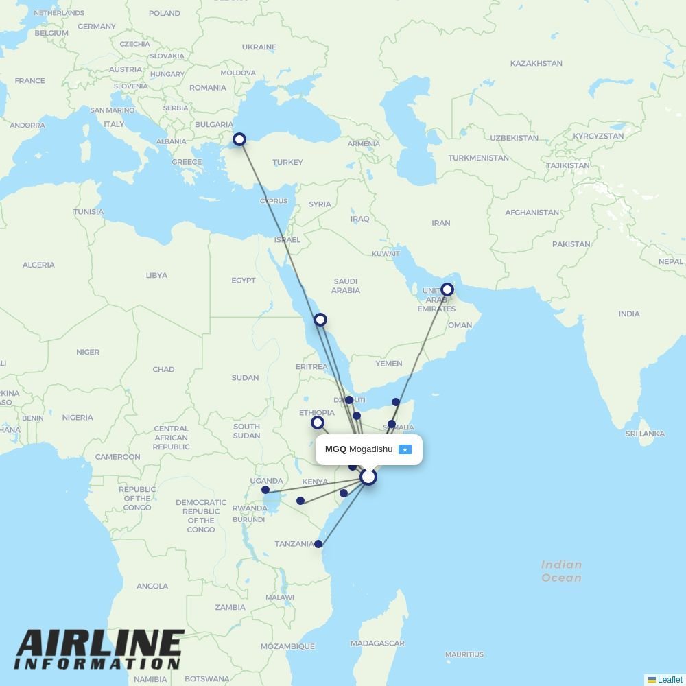 Freedom Airline Express routes from MGQ