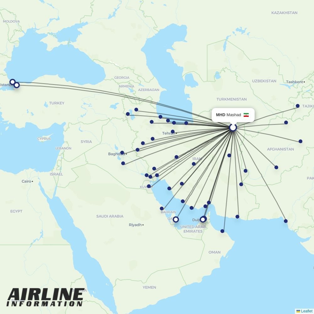 AIS Airlines routes from MHD