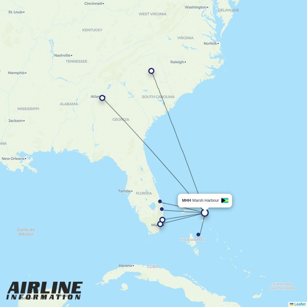 Tradewind Aviation routes from MHH