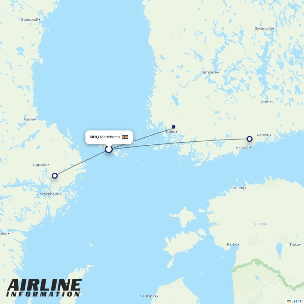 PopulAir routes from MHQ