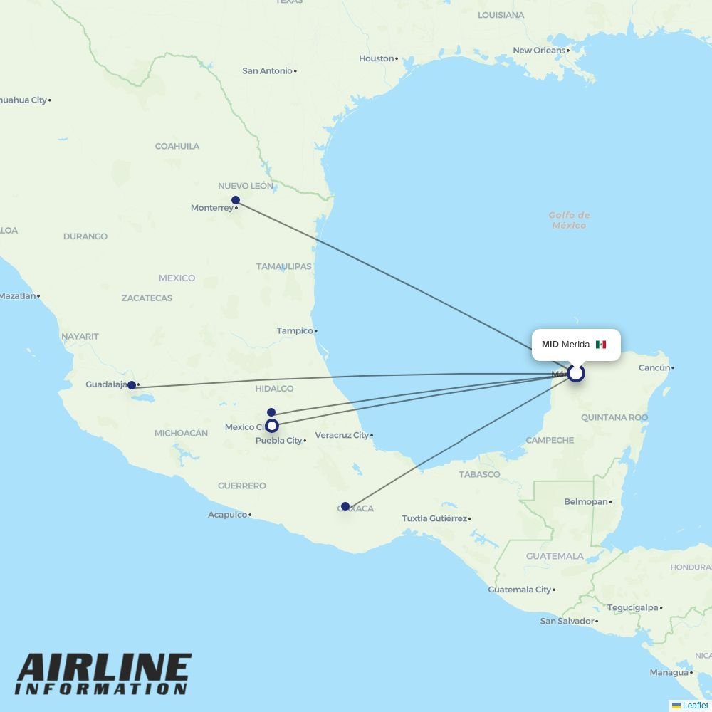 Volaris routes from MID