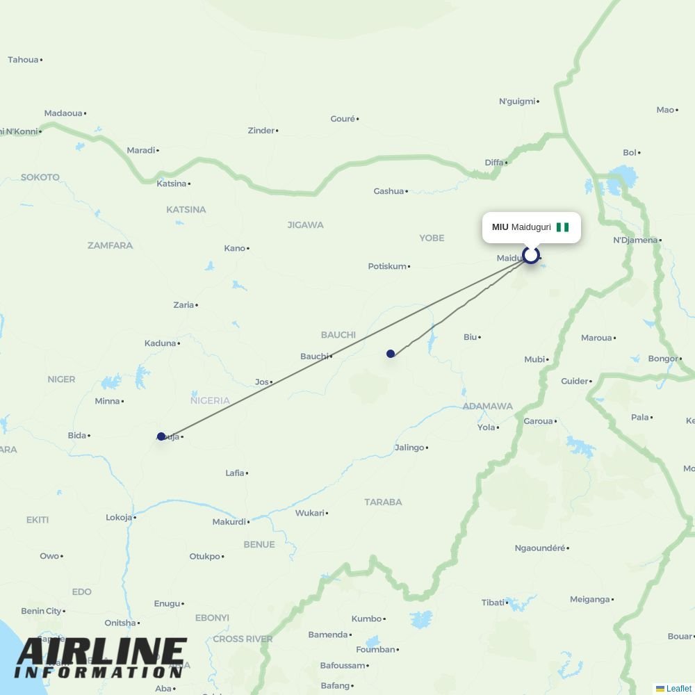 Air Peace routes from MIU