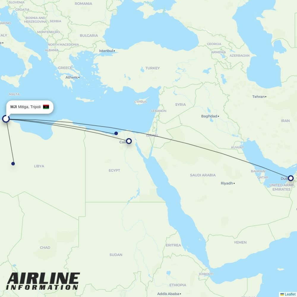 Fly OYA routes from MJI