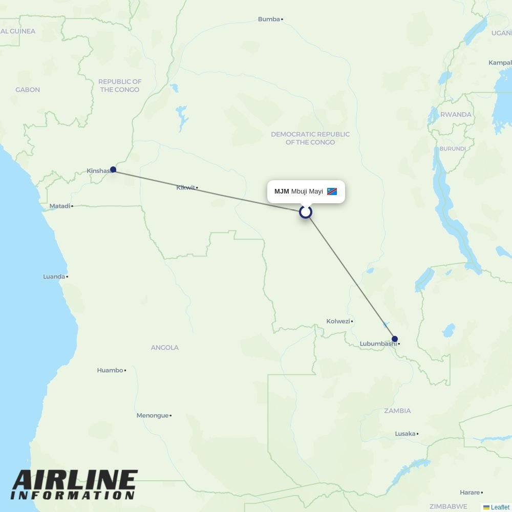 flyCAA routes from MJM