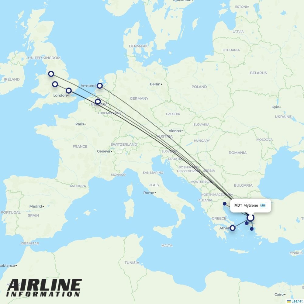 TUIfly Netherlands routes from MJT