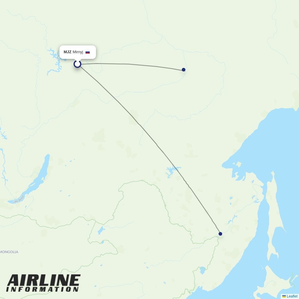 Yakutia routes from MJZ