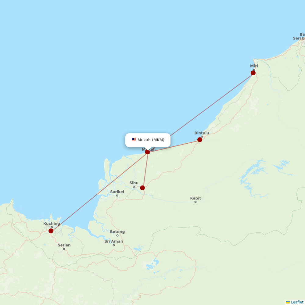 Malaysia Airlines at MKM route map