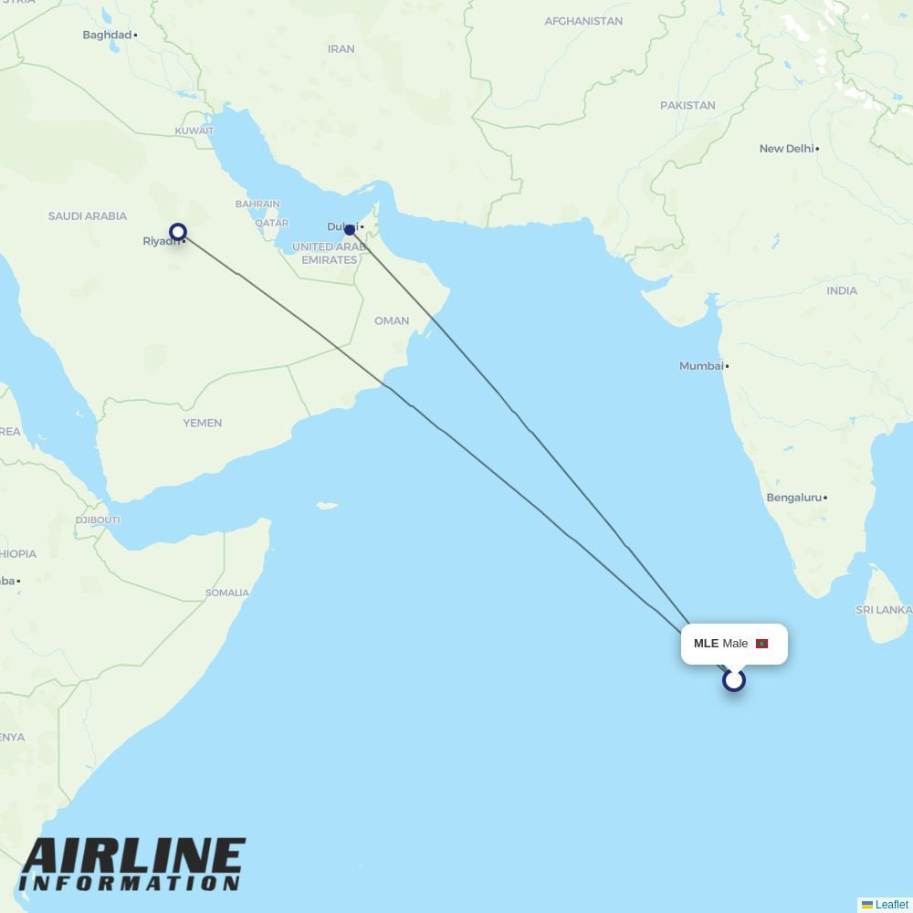 ZanAir routes from MLE