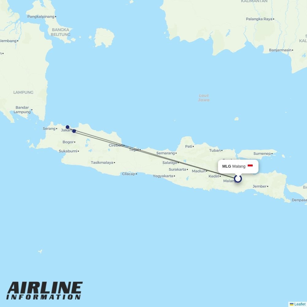 Batik Air routes from MLG