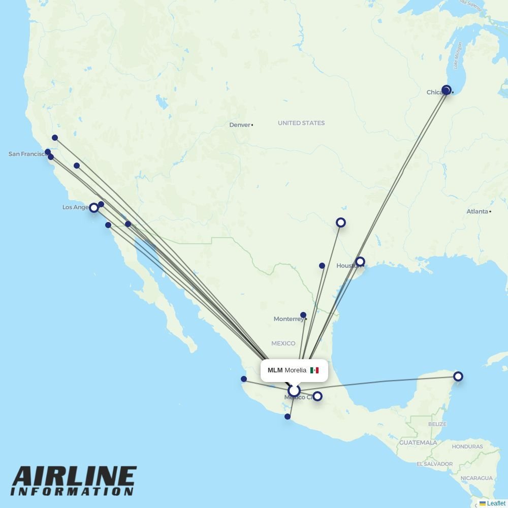 Viva routes from MLM