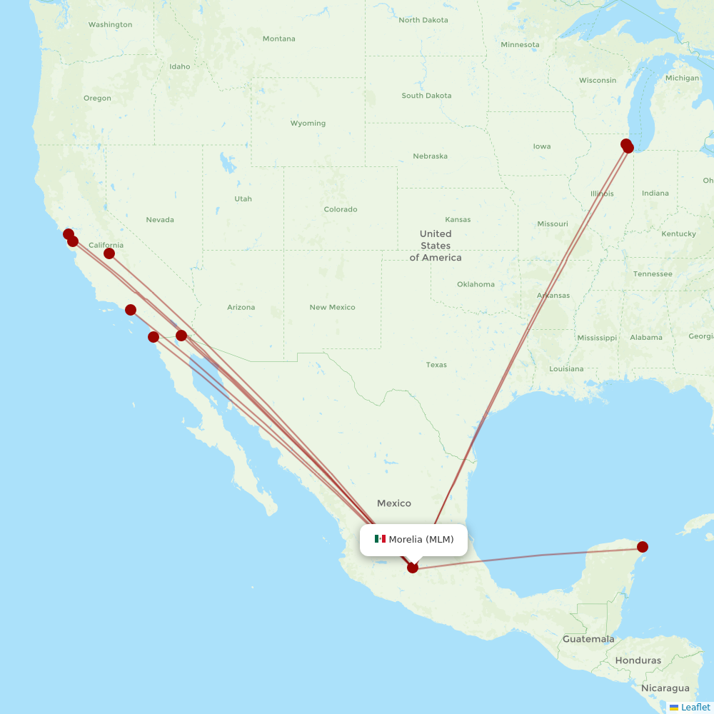 Volaris at MLM route map